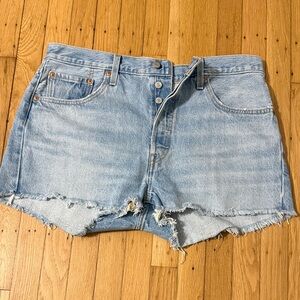 Levi's Faded Blue Cutoff Jean Shorts